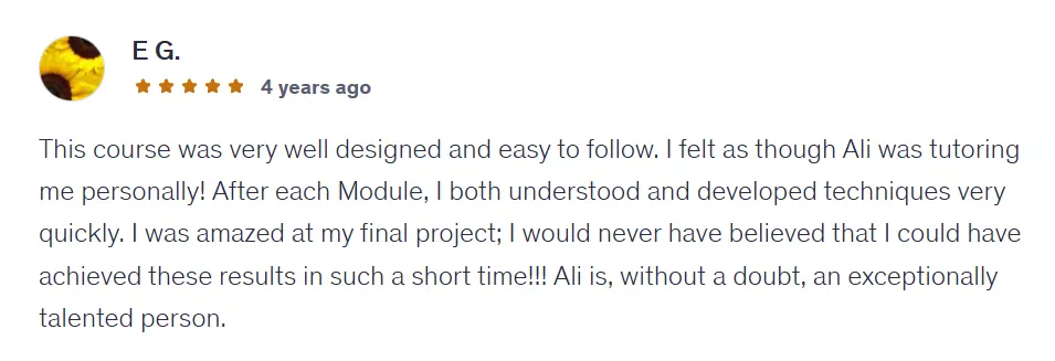 Student review about teaching quality