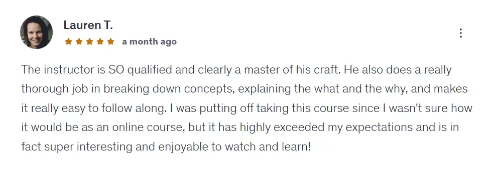 Student review about teaching quality